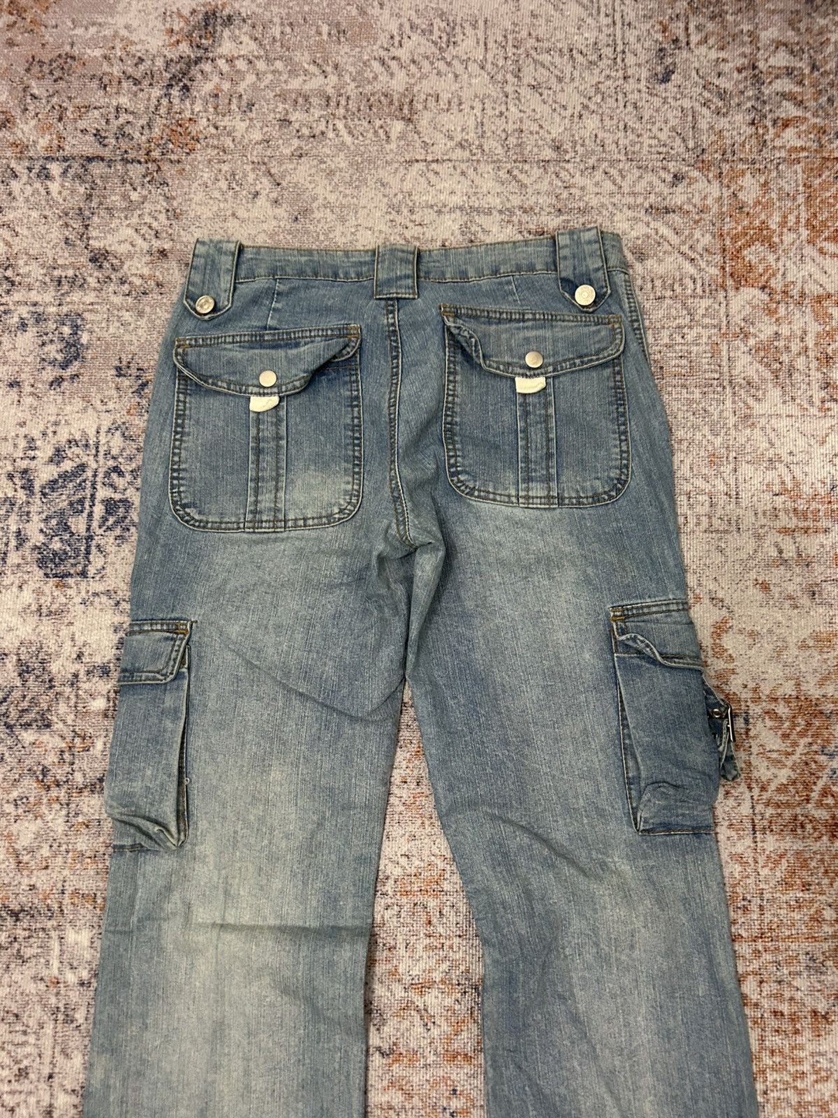 Japanese Brand Diva Cargo Multipocket Flare Jeans Size US 29 - 6 Thumbnail