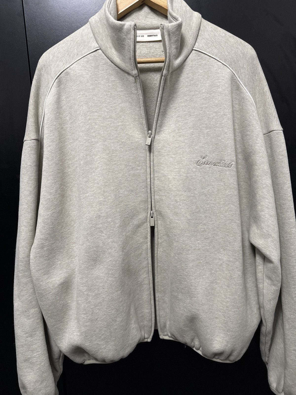 Essentials Essentials Modern Fleece Track Jacket - Heather Stone Size US S / EU 44-46 / 1 - 4 Thumbnail