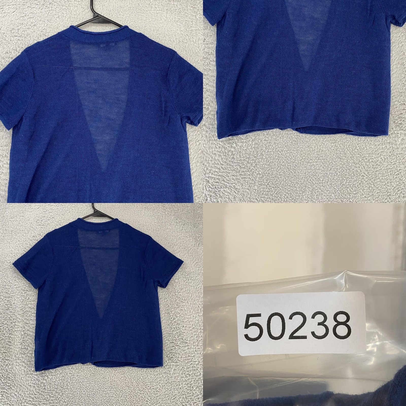 Eileen Fisher Eileen Fisher Cardigan Sweater Cardigan Womens Petite Large Wool Open Front Short Sleeve Blue Knitted Lightweight V-Neck 100% Wool Women Size L / US 10 / IT 46 - 8 Thumbnail