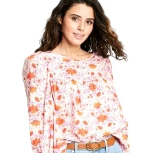 Vintage Universal Thread Women's Floral Print Balloon Long Sleeve Blouse L Size L / US 10 / IT 46 - 2 Thumbnail