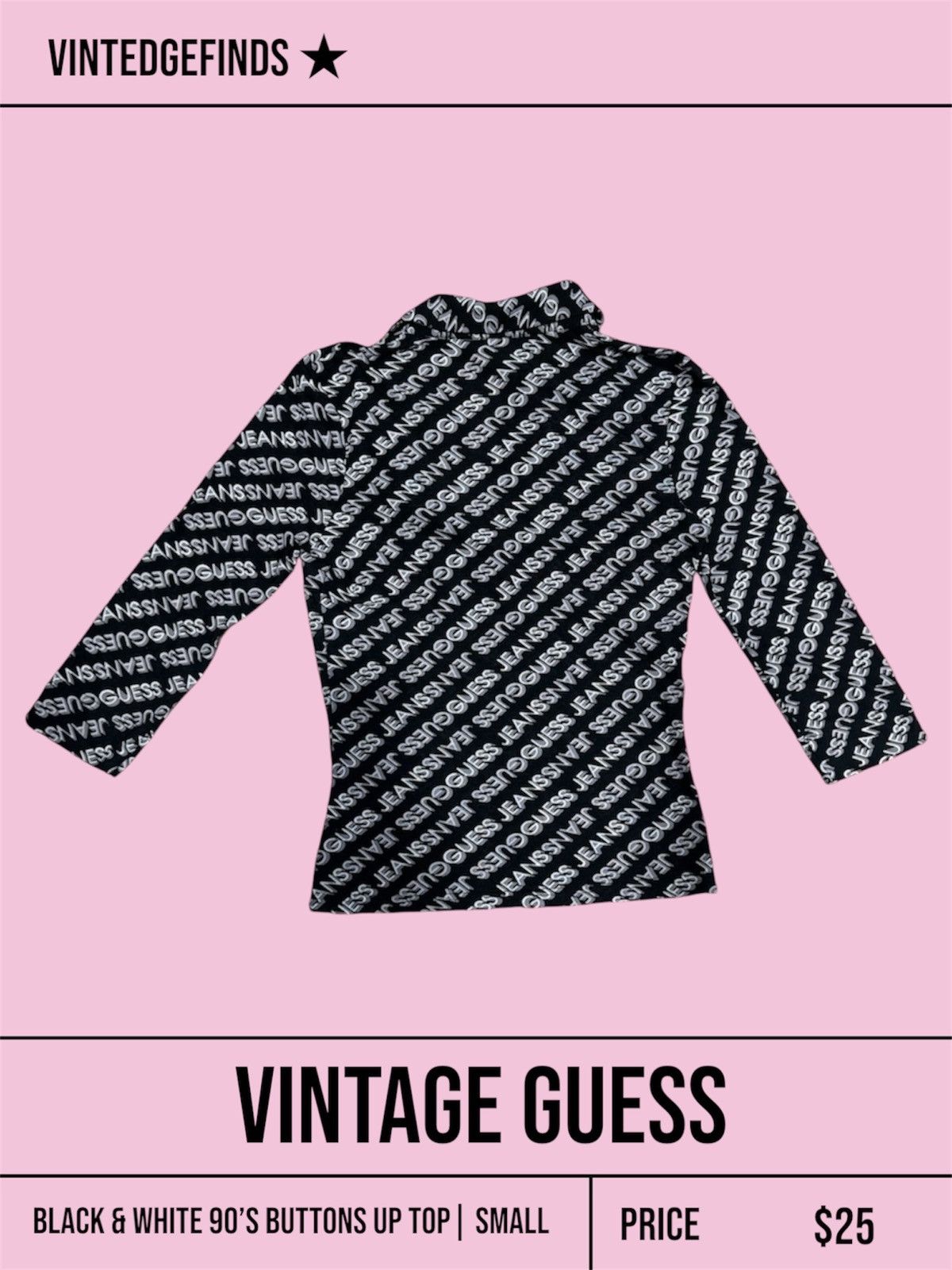 Guess GUESS - black & white 90’s buttons up top Size S / US 4 / IT 40 - 3 Thumbnail