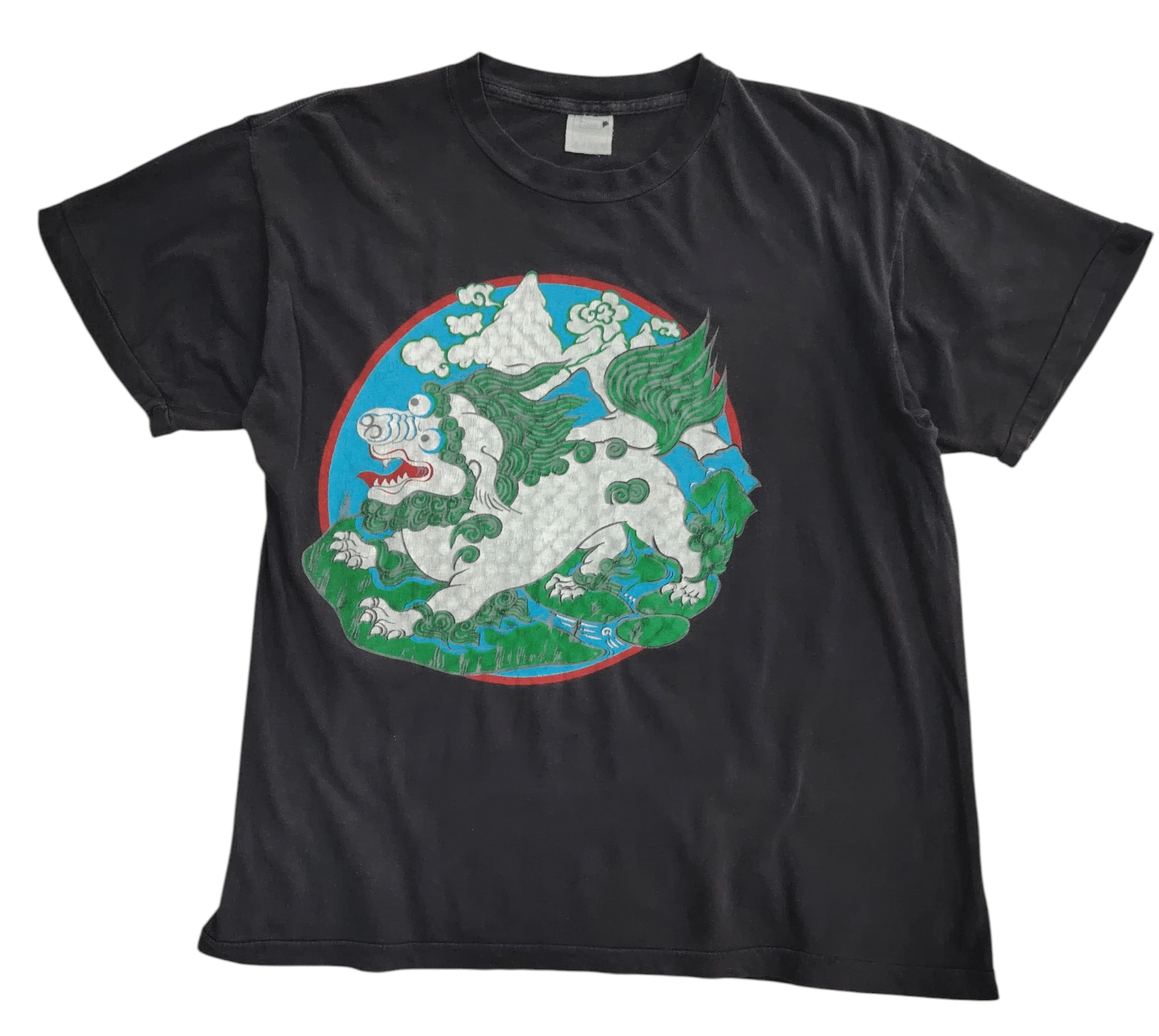 Vintage Vintage Art Japanese lion Komainu t shirt Size US L / EU 52-54 / 3 - 1 Thumbnail