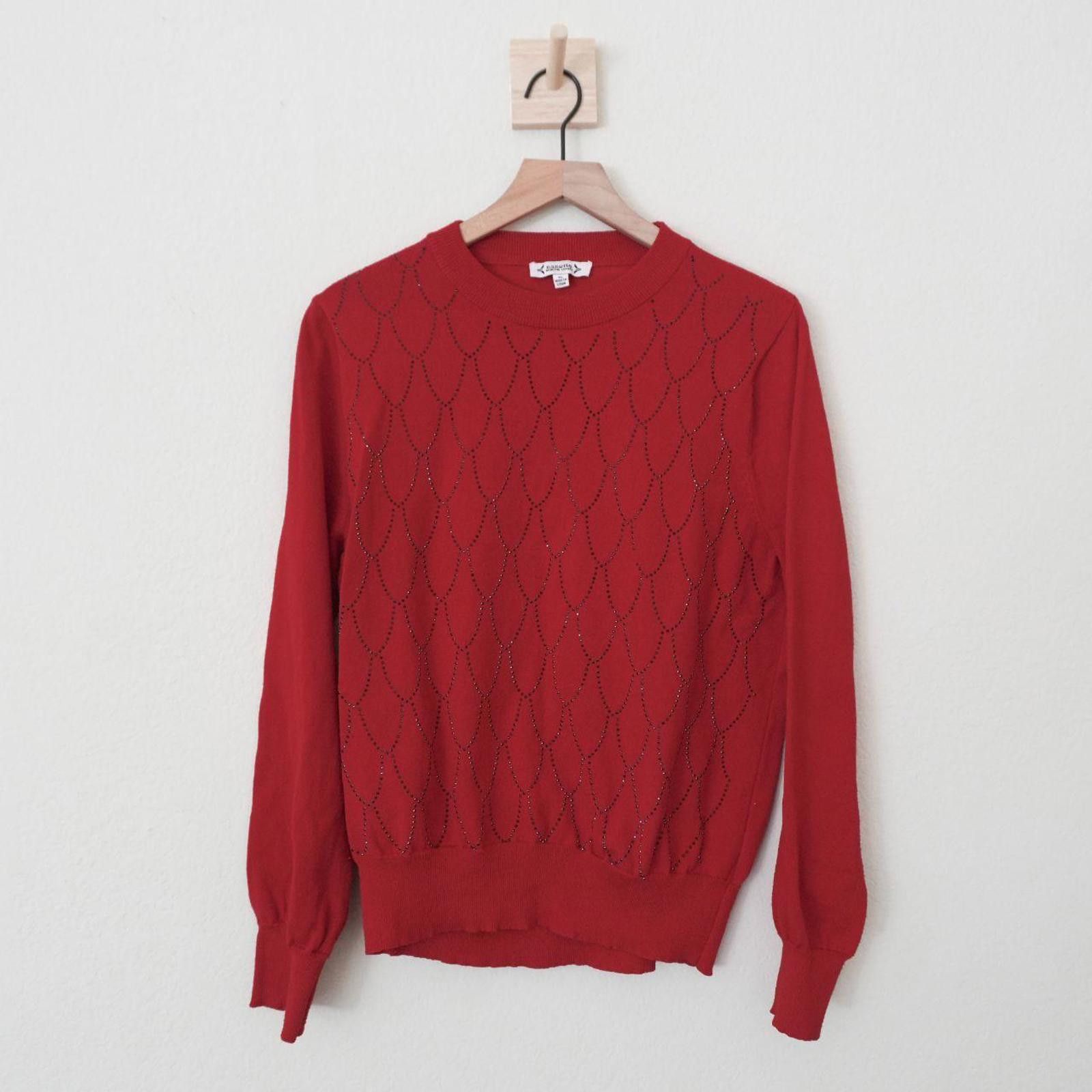 Other Nanette Lapore Sweater Women's XL Red Rhinestone Pullover Size XL / US 12-14 / IT 48-50 - 1 Thumbnail