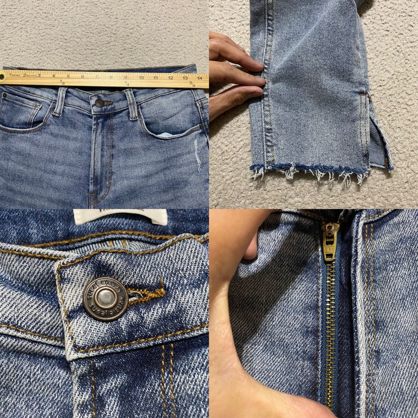 Vintage Kensie Jeans Womens Jeans Blue Denim High Rise Skinny Kelsey Distressed 27 in Waist 8 Reg Inseam Fashion Pants Boys? Wait. Size 30" / US 8 / IT 44 - 8 Thumbnail