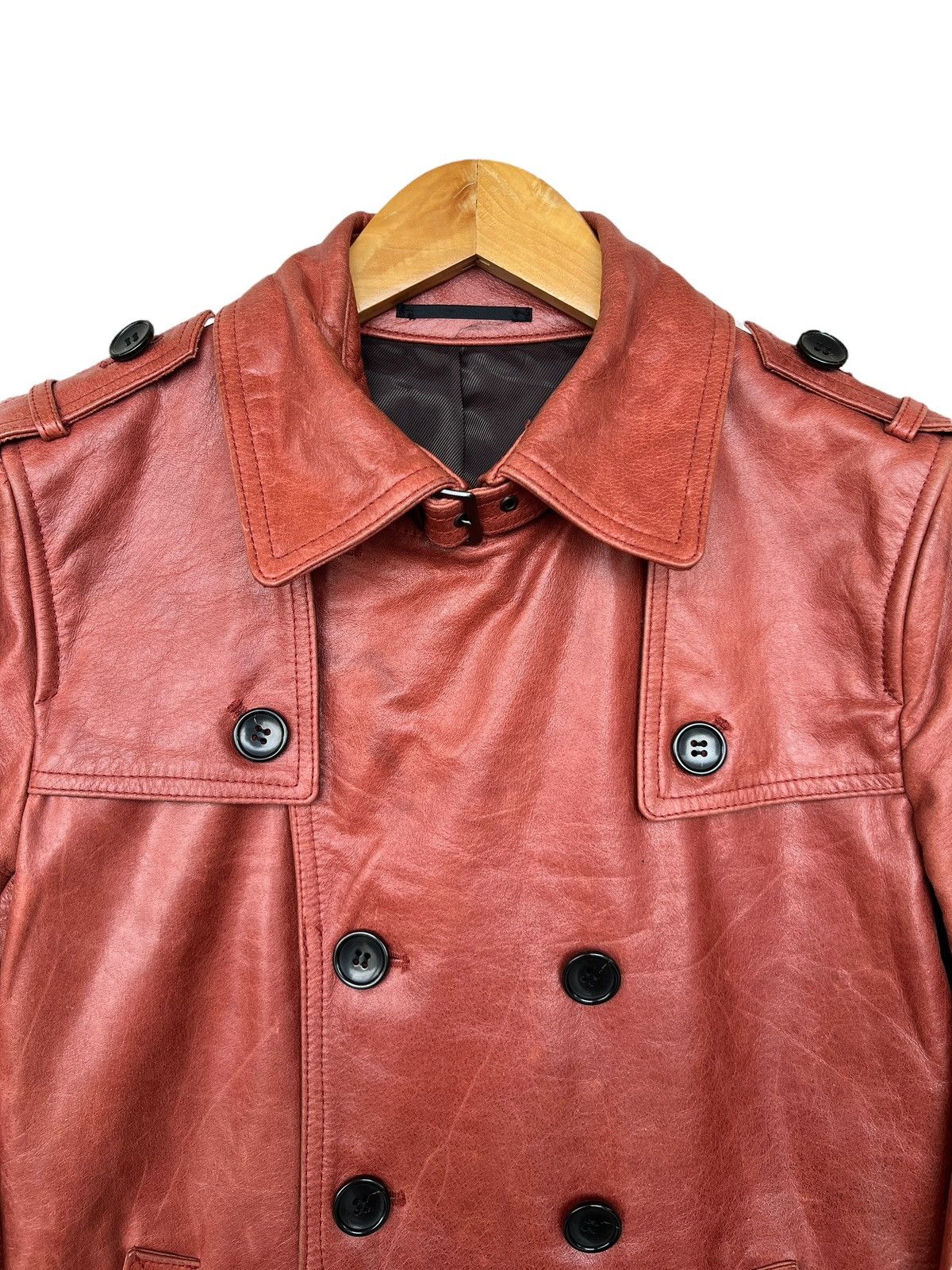 Vintage Michael Klein Faded Red Blazer Leather Jacket Size US S / EU 44-46 / 1 - 6 Thumbnail