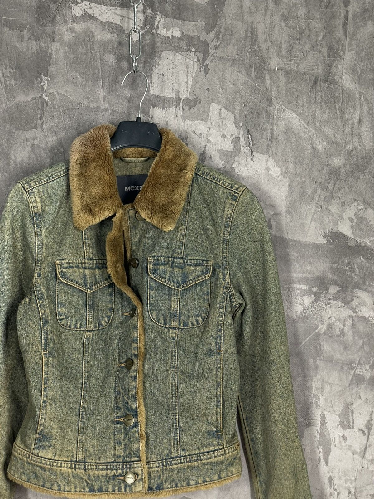 Japanese Brand × Seditionaries × Vintage Punk Style Denim Fleece Sherpa Jacket Japanese Brand Size XS / US 0-2 / IT 36-38 - 4 Thumbnail