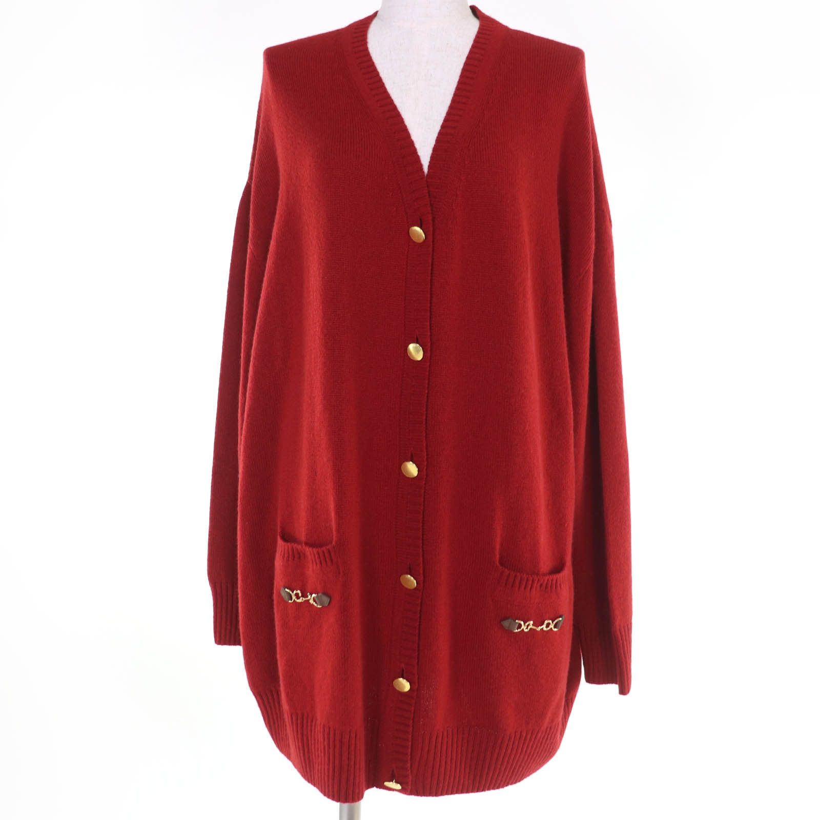Gucci Gucci Gucci Horsebit Metal Cashmere Cardigan Textile Tops 749064 DUTY FREE for USA Size ONE SIZE - 1 Thumbnail