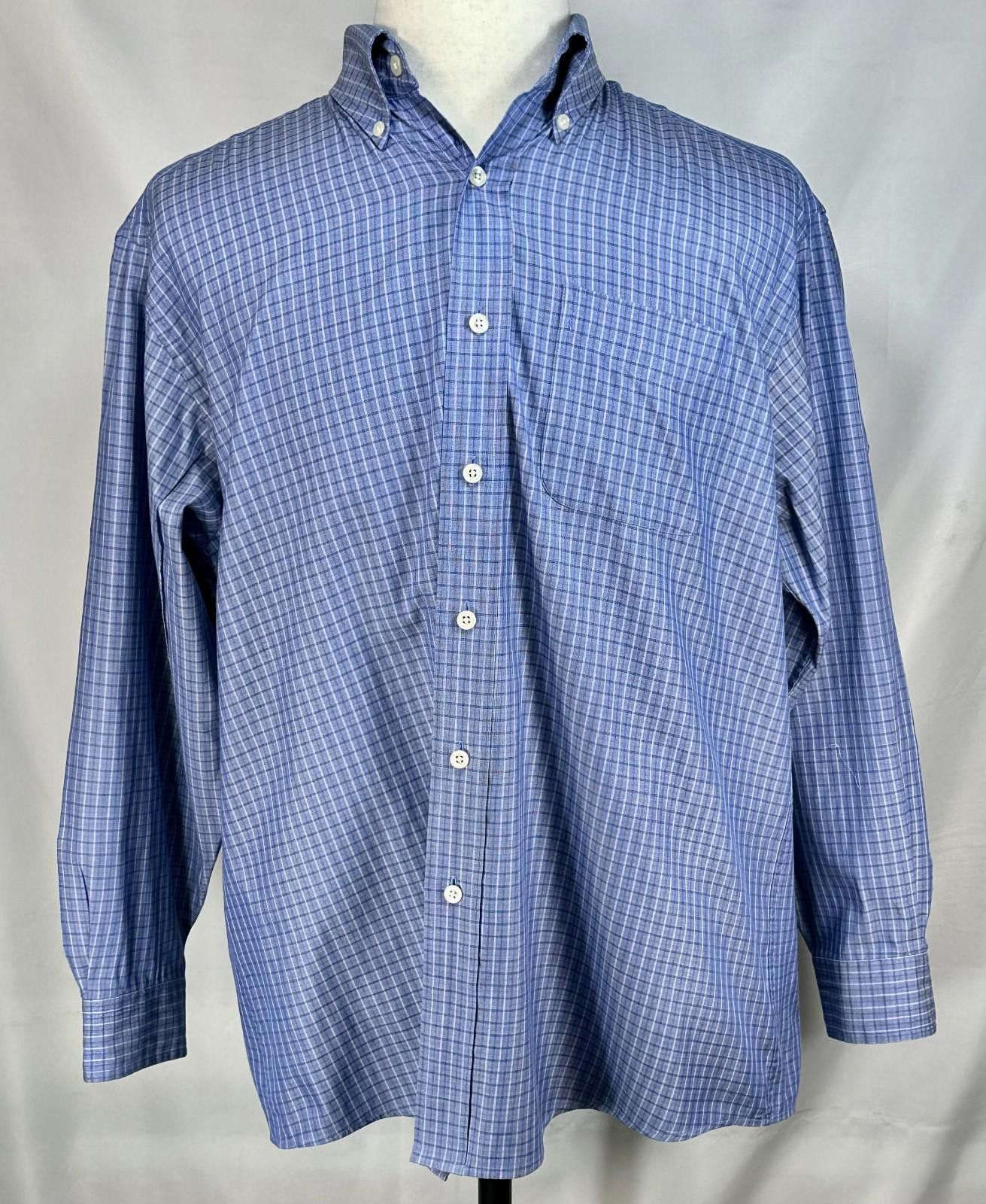 L.L. Bean LL Bean Cotton Blend Oxford Button Up Shirt Mens Blue XL Size US XL / EU 56 / 4 - 1 Thumbnail