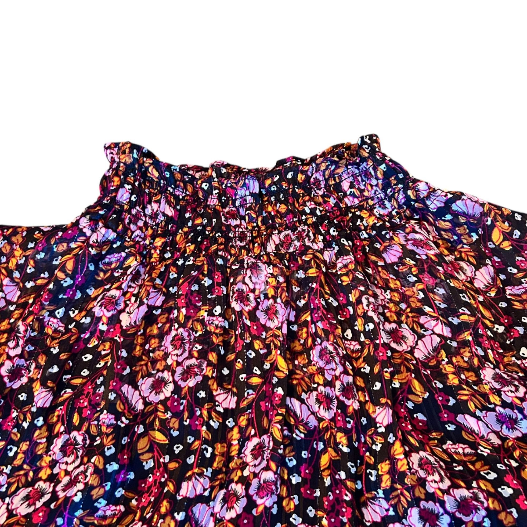 Other Melloday Floral Metallic Woven Feminine Romantic Flutter Sle Size S / US 4 / IT 40 - 2 Thumbnail