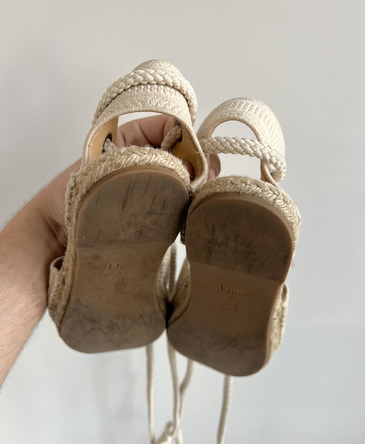 Christian Dior Monsieur × Dior Christian Dior Canvas Embroidered Beige Espadrilles Sandals Size US 10 / IT 40 - 11 Thumbnail
