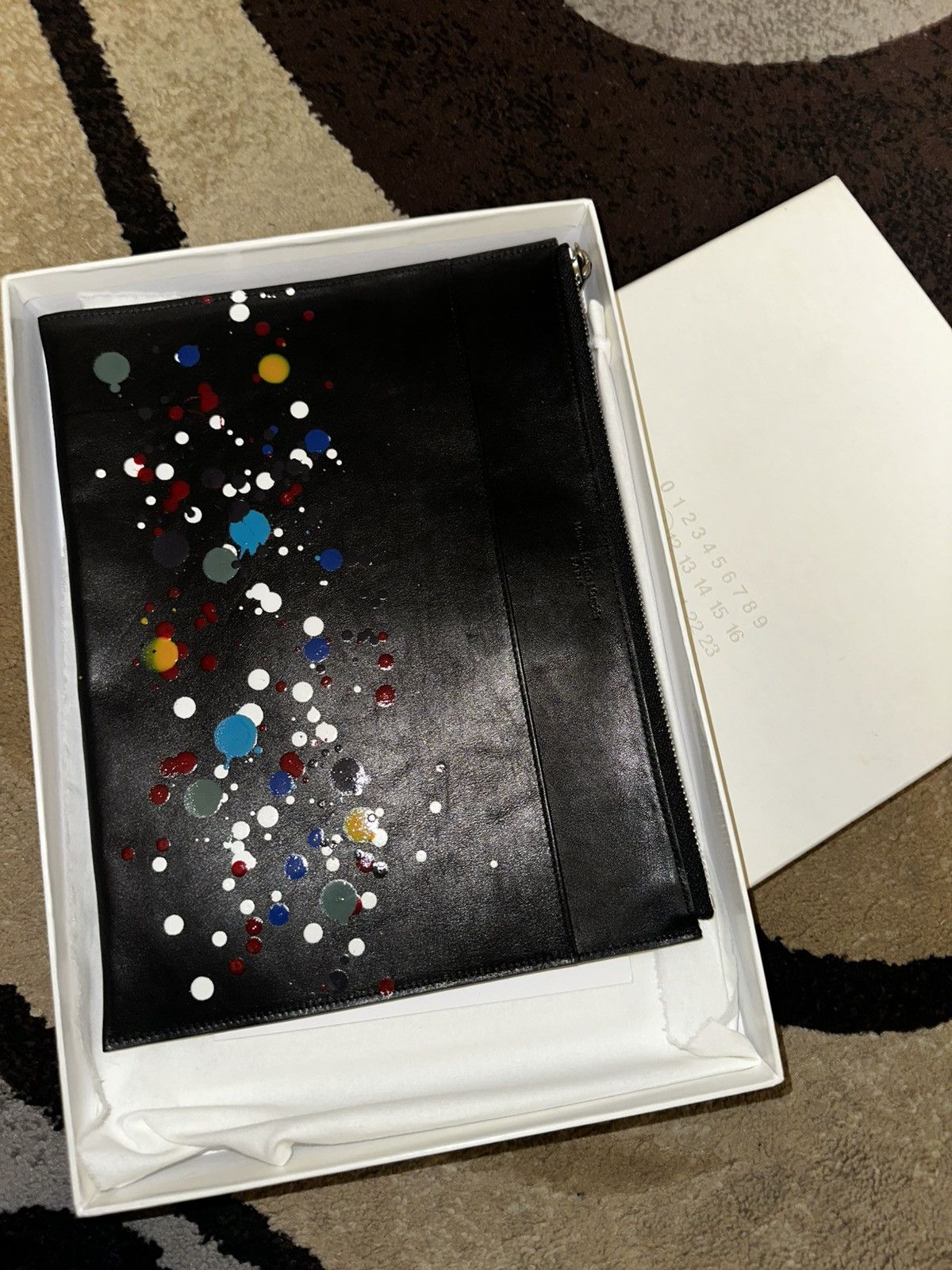 Maison Margiela Maison Martin Margiela Black Paint Splattered Clutch Bag Size ONE SIZE - 2 Thumbnail