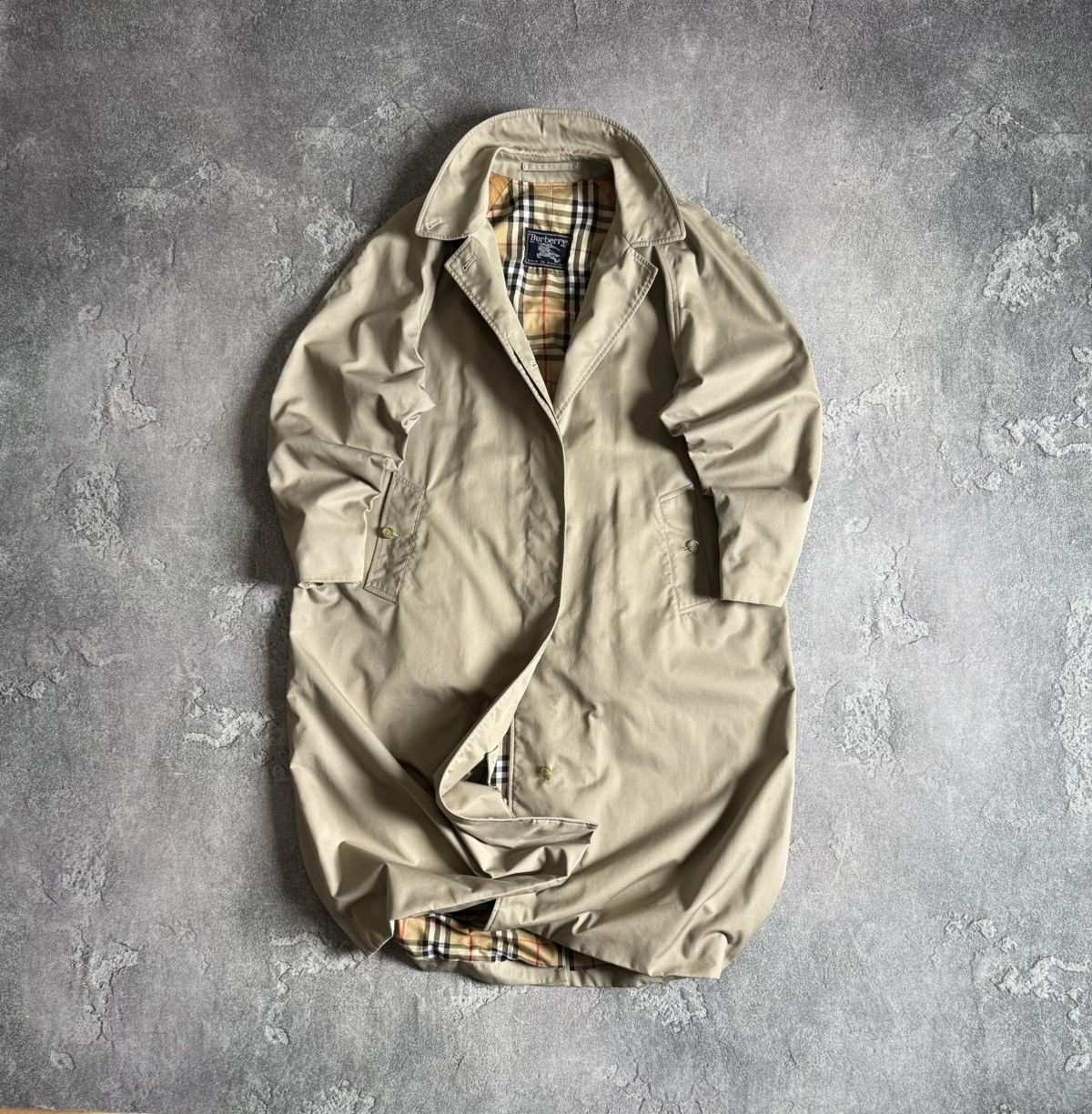 Burberry × Burberry Prorsum × Vintage Burberry 14Long burberrys beige trench coat light jacket 90s Size XL / US 12-14 / IT 48-50 - 1 Thumbnail