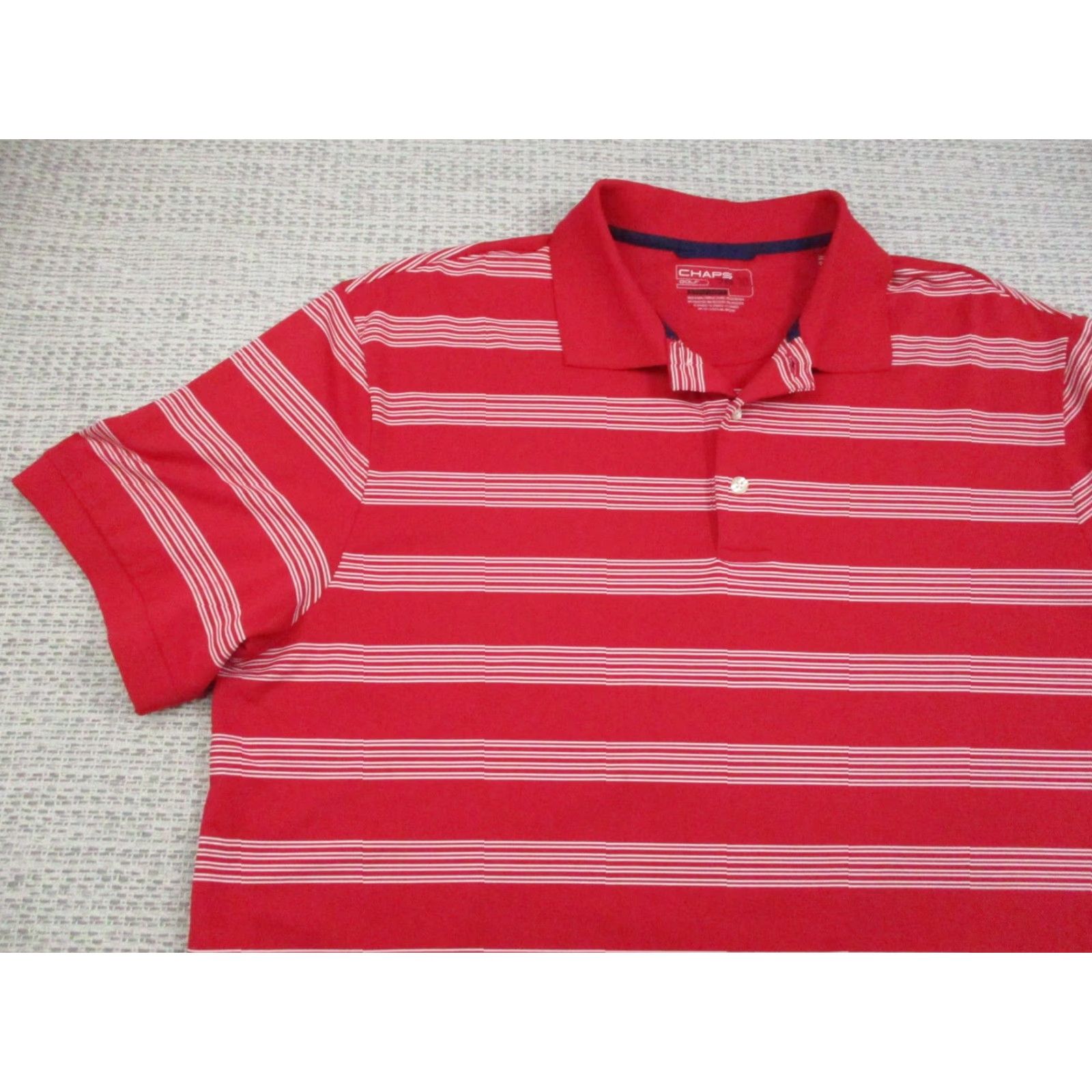 Chaps Chaps Golf Shirt Mens XL Red White Striped Stay-Dry Performance Polo Casual Shirt Polo Shirt Mens XL Red Striped Chaps Golf Stay-Dry Performance Polo Size US XL / EU 56 / 4 - 3 Thumbnail
