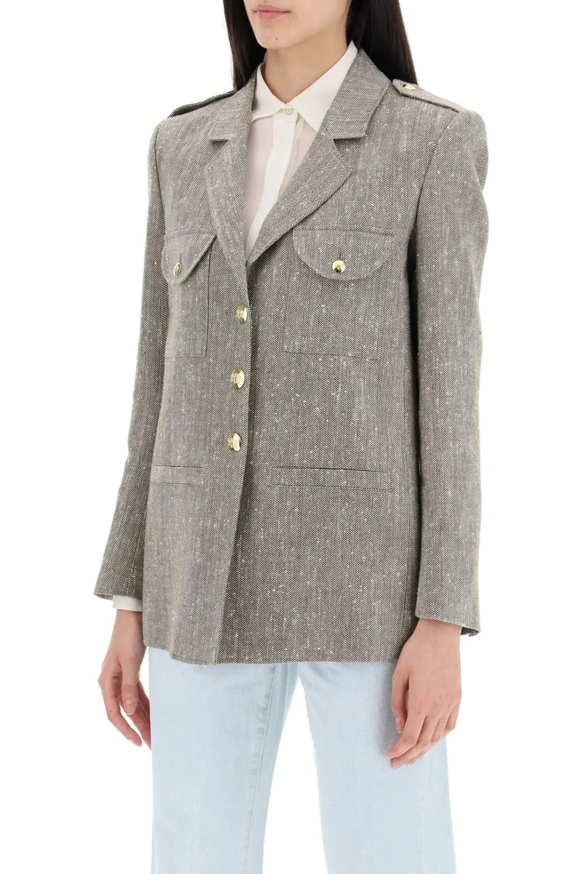 o1s22i1n0424 Milano Single-breasted Blazer in Green White