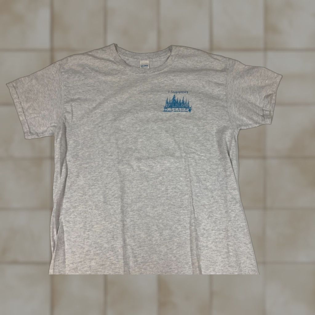 Gildan Gildan Camp Wildlife Mens Shirt L Gray Crew Neck Short Sleeve Cotton Rhinestone T-Shirt Regular breathable American Vintage: No Size US L / EU 52-54 / 3 - 1 Thumbnail