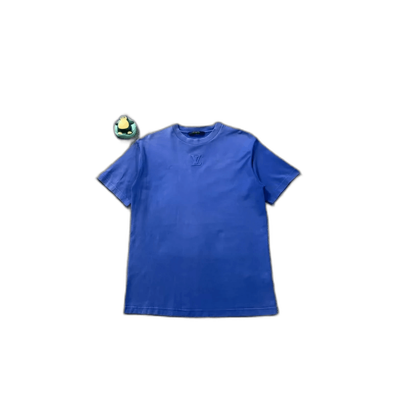 Louis Vuitton LV Blue Embossed Logo Short Sleeve Shirt Size US M / EU 48-50 / 2 - 1 Thumbnail