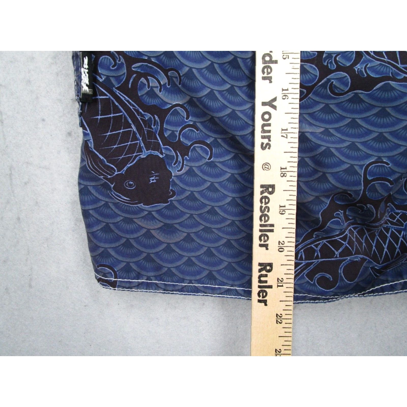 No Fear No Fear Board Shorts Mens 33 Blue Allover Coy Fish 10" Surf Swim Trunks Beach Size US 33 - 6 Thumbnail
