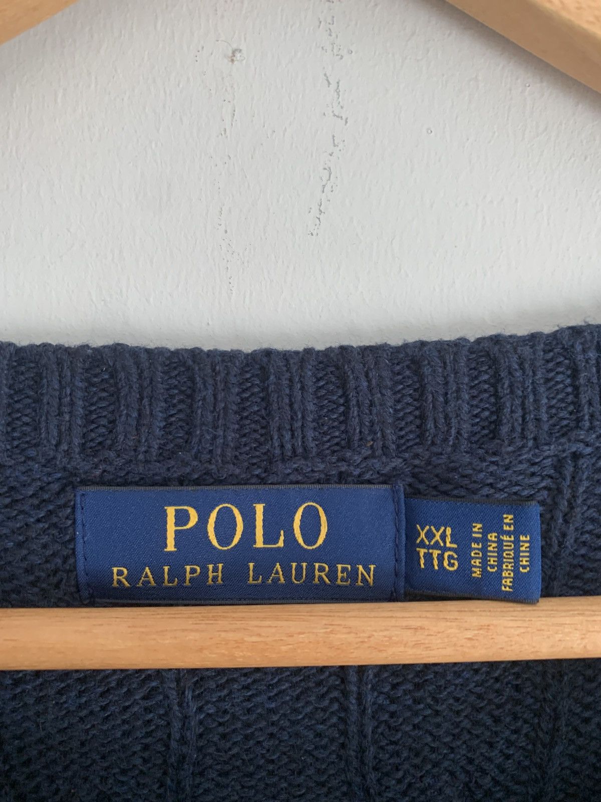 Polo Ralph Lauren Polo Ralph Lauren Navy Cable Knit Cotton Sweater XXL Size US XXL / EU 58 / 5 - 4 Thumbnail