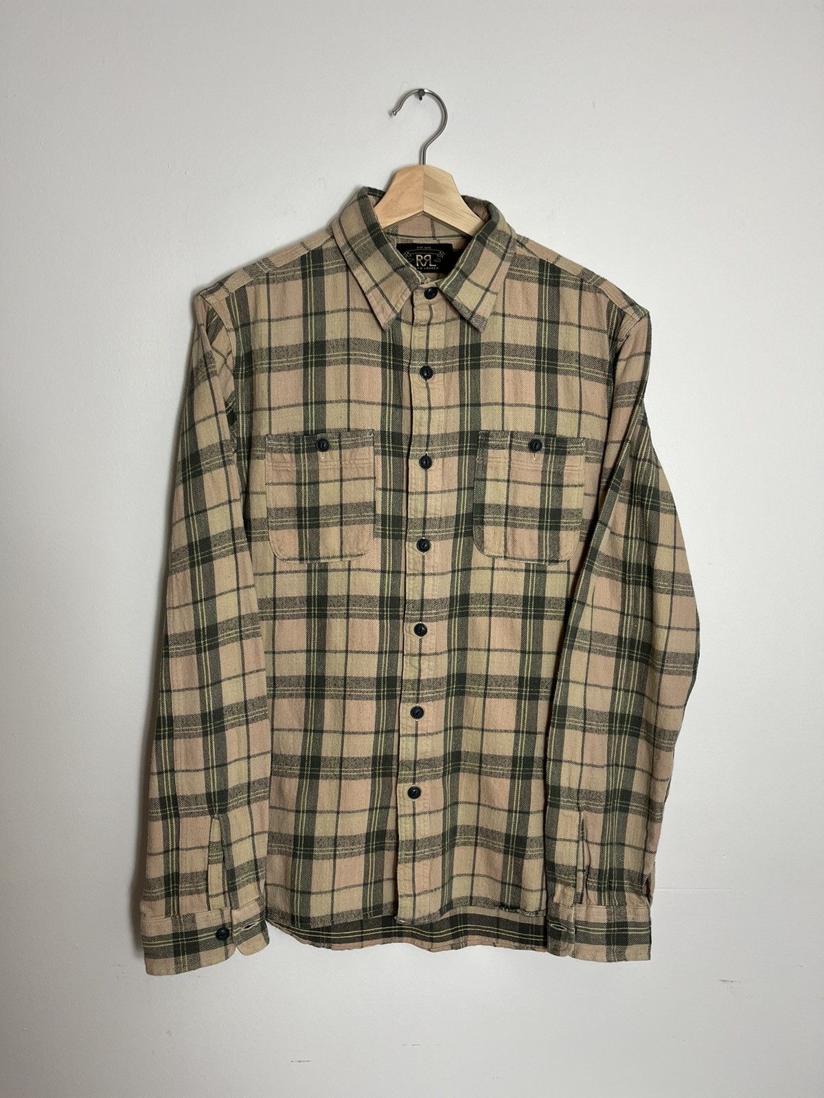image of Rrl Ralph Lauren Rrl Plaid Flannel in Beige, Men's (Size Medium)