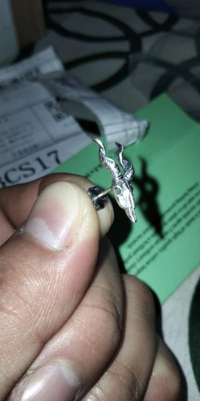 Jewelry Skull Goat Stud Earrings 925 Sterling Charm Earring Size ONE SIZE - 2 Thumbnail