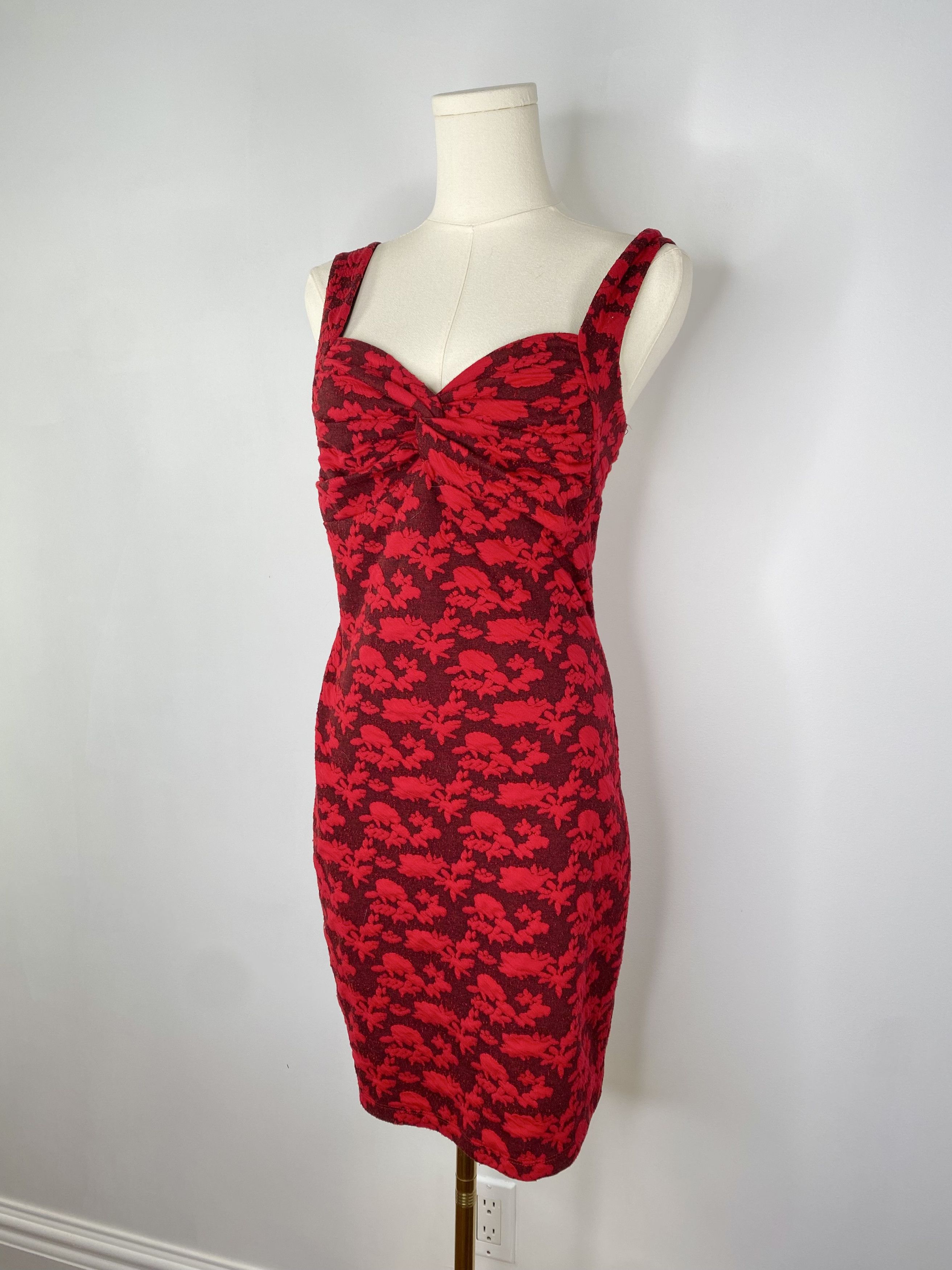 Dolls Kill Candie’s - Red Floral Pin-up Dress Size M / US 6-8 / IT 42-44 - 2 Thumbnail