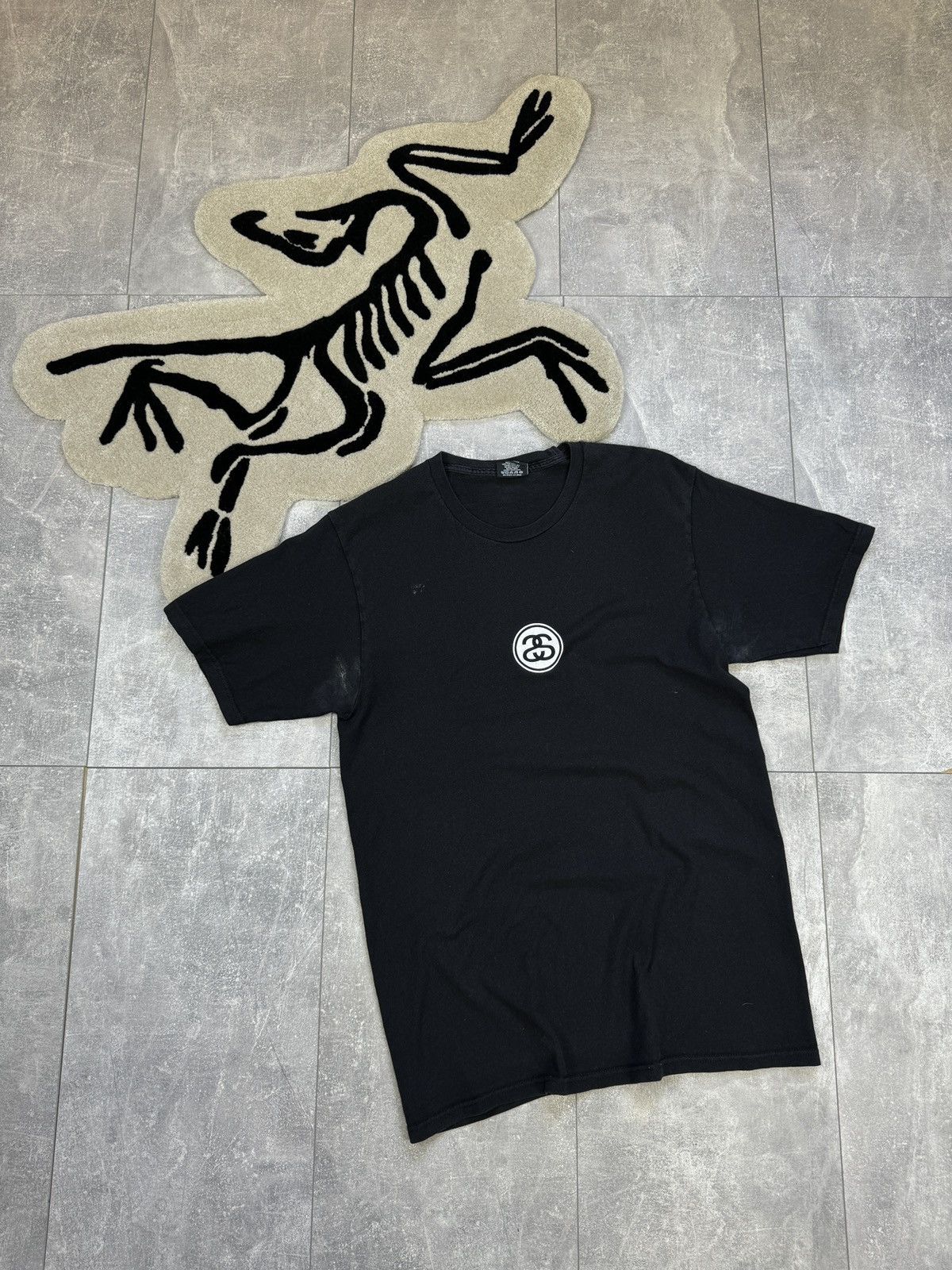 Stussy × Vintage Mens Vintage distressed Stussy T-shirt centre logo y2k rare Size US M / EU 48-50 / 2 - 1 Thumbnail