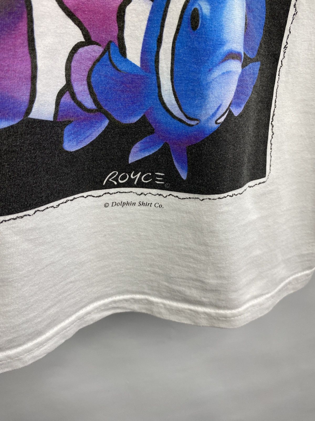 Fruit Of The Loom 🌺 Vintage 90s Nemo Fish Crazy Shirt Hawaii Hula Girl T-Shirt Size US L / EU 52-54 / 3 - 6 Thumbnail