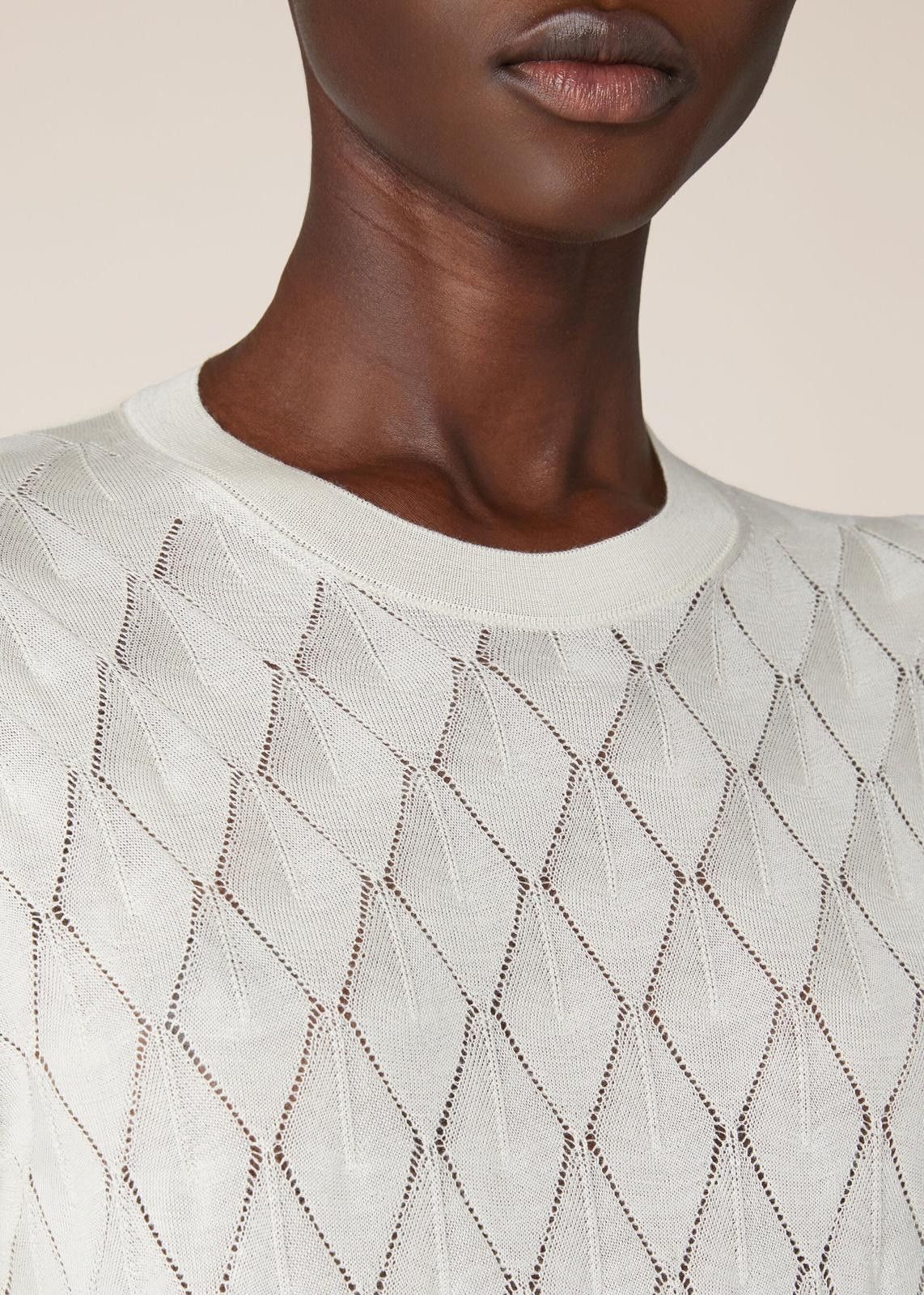 Loro Piana o1srvl11e0125 Piura Crewneck Sweater in White Size S / US 4 / IT 40 - 3 Thumbnail