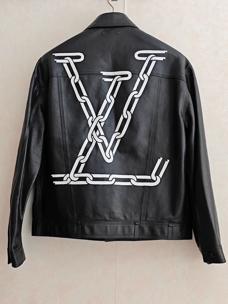 Louis Vuitton Louis Vuitton White chain black 3D pocket leather jacket 25 Size US L / EU 52-54 / 3 - 2 Thumbnail