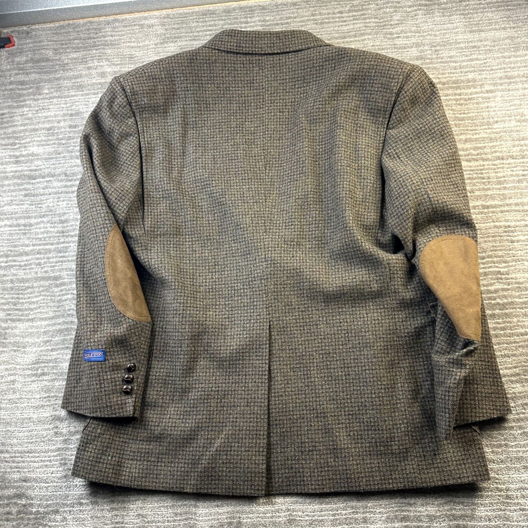 Pendleton VINTAGE Pendleton Mens 46 Tweed Blazer Sport Coat Elbow Pads Brown Wool Size 46R - 2 Thumbnail