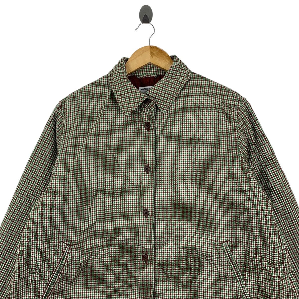 INES De La FRESSANGE x UNIQLO Check Buttons Padded Jacket