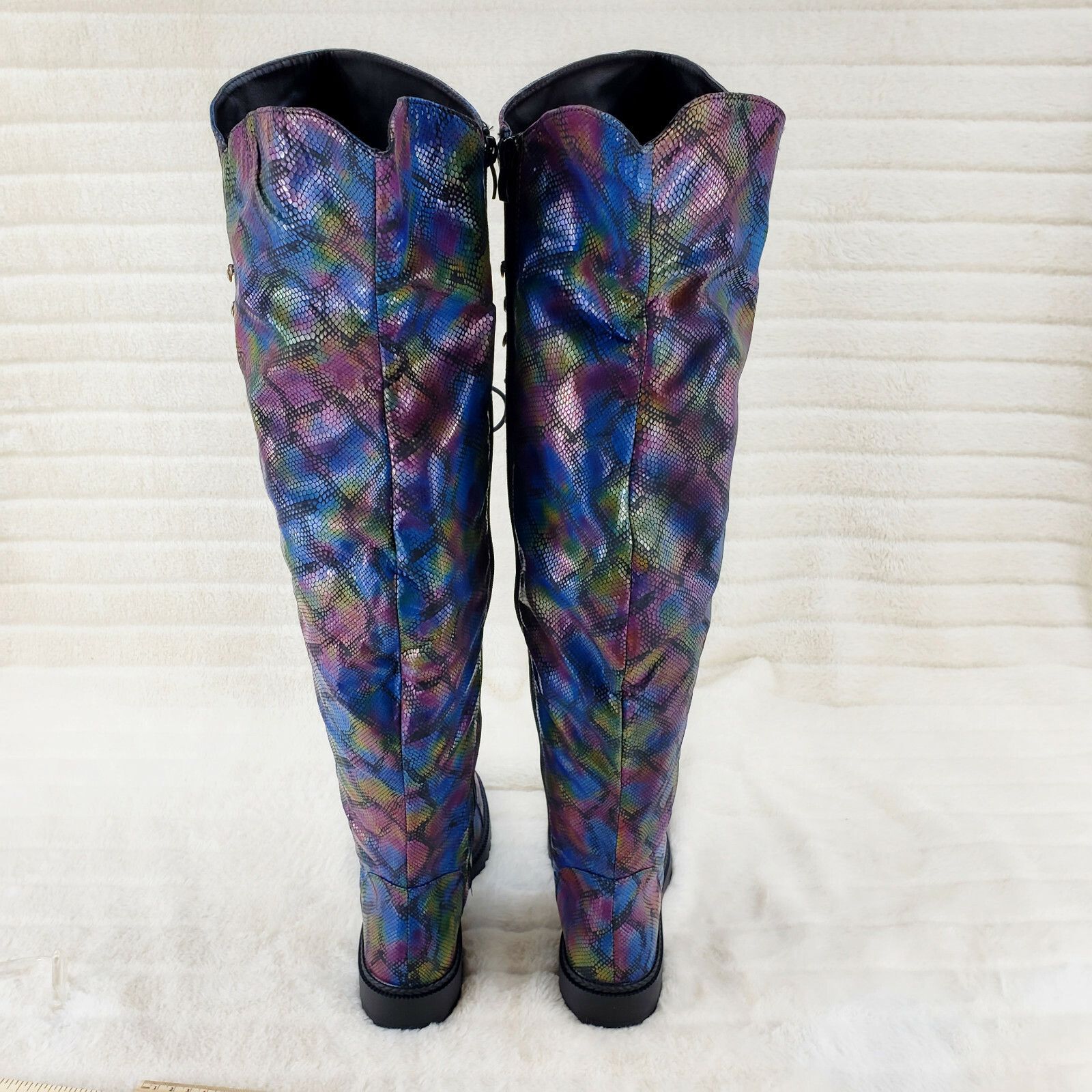 Other Travis Colorful Rainbow Snake Corset Lace Over the Knee Fash Size US 6 / IT 36 - 3 Thumbnail