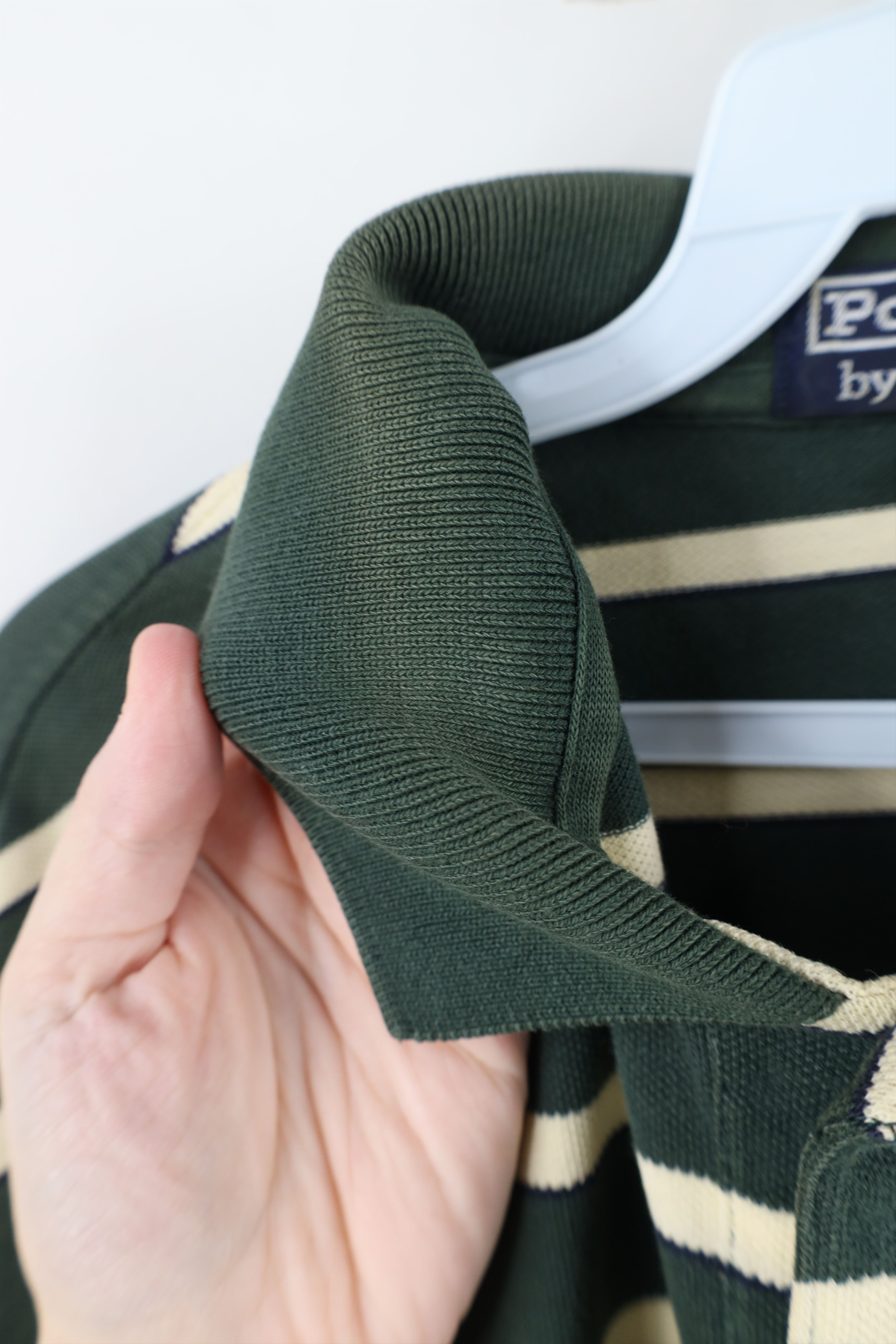 Ralph Lauren × Vintage Vintage 90s Ralph Lauren Striped Long Sleeve Rugby Polo Size US L / EU 52-54 / 3 - 10 Thumbnail