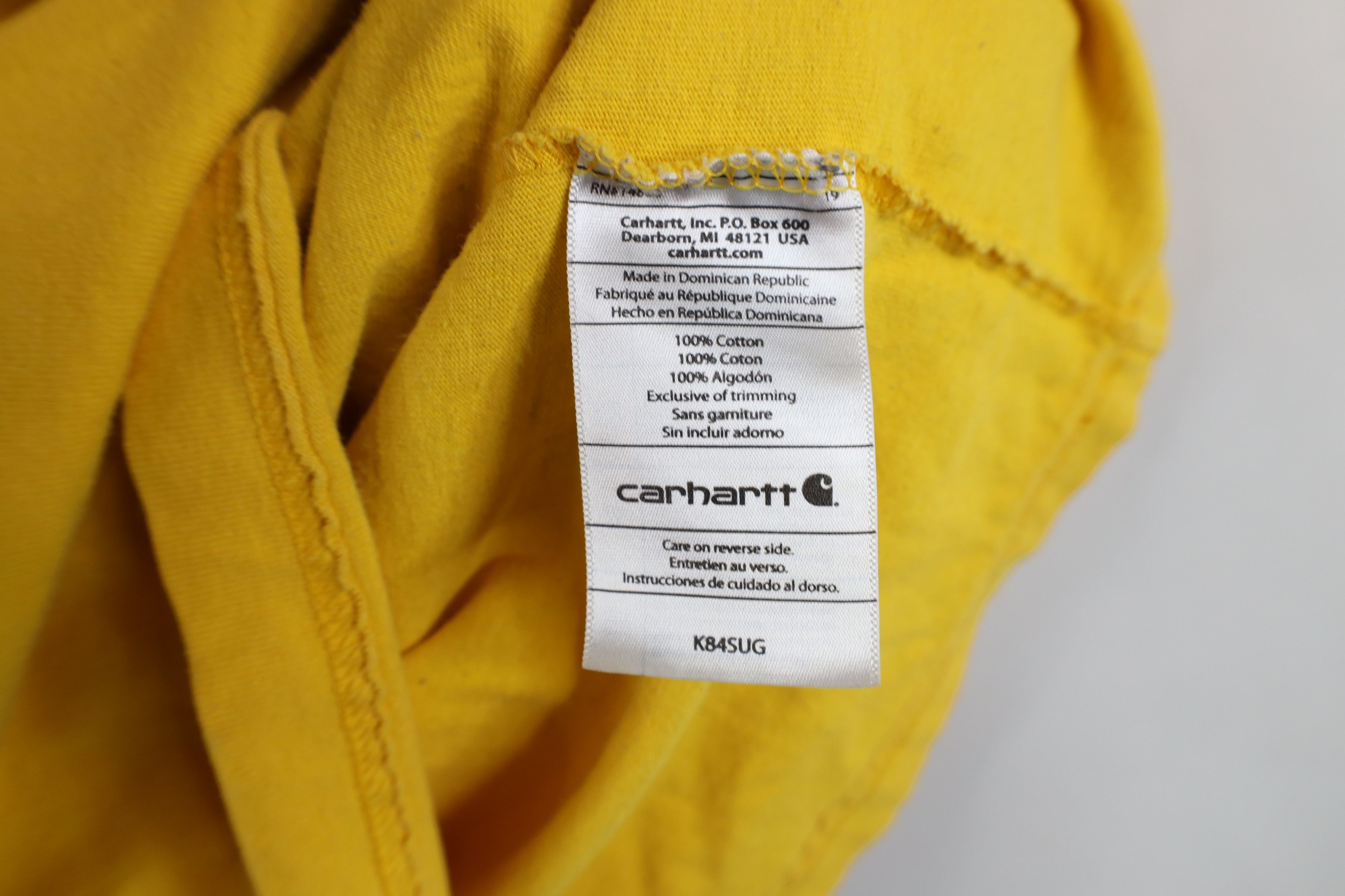 Carhartt Vintage Carhartt Spell Out Henley T-Shirt Cotton Yellow Size US M / EU 48-50 / 2 - 12 Thumbnail