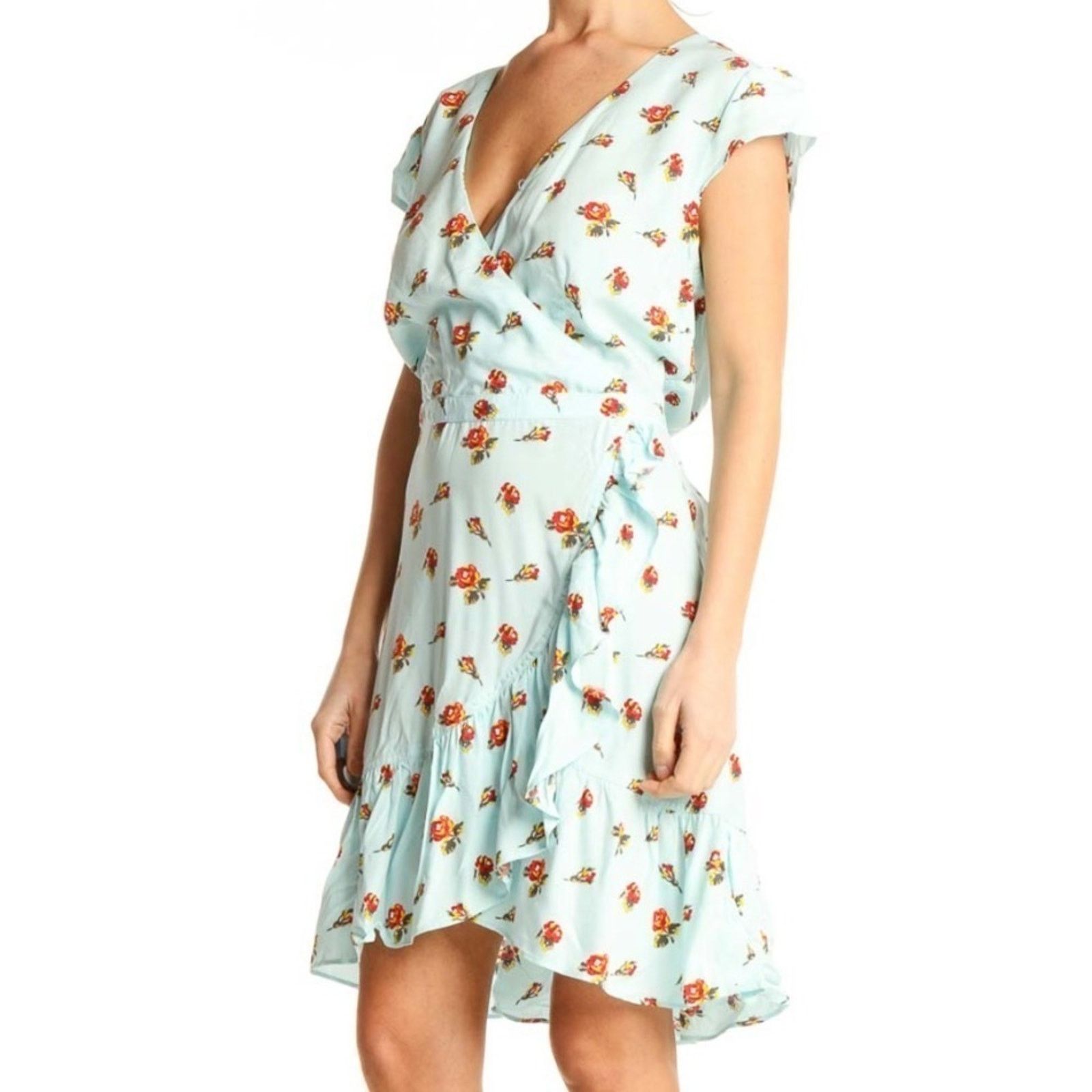 J.Crew Blue Floral Print Fit & Flare Dress Size XS / US 0-2 / IT 36-38 - 1 Thumbnail