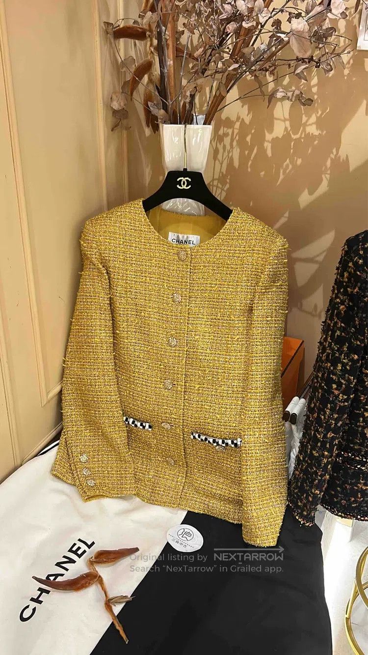 Chanel Chanel 23c Monte Carlo gold glitter tweed coat Size S / US 4 / IT 40 - 7 Thumbnail