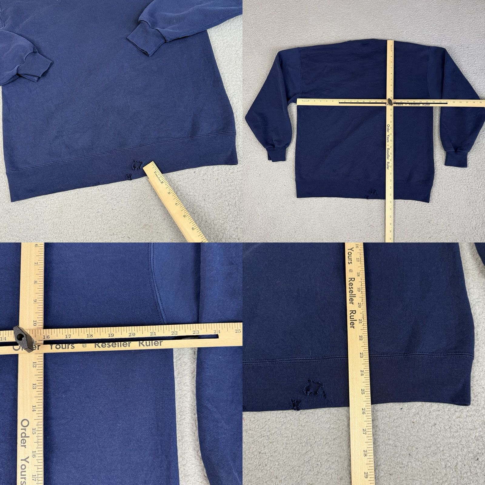 Russell Athletic VINTAGE Russell Athletic Sweatshirt Adult L Blue USA Blank Distressed Faded Size US L / EU 52-54 / 3 - 8 Thumbnail