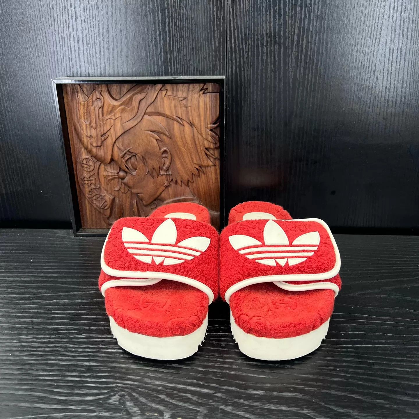 Gucci Gucci x Adidas Red Slippers 36 Boxed Size US 5.5 / IT 35.5 - 5 Thumbnail