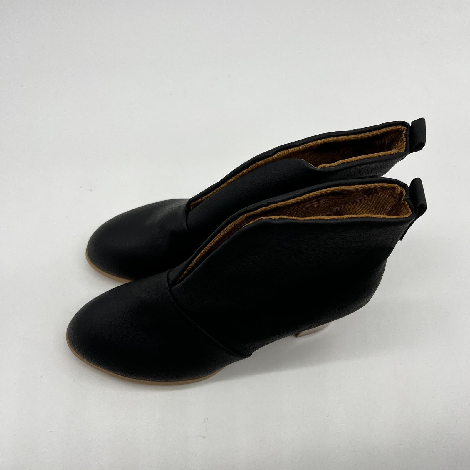 Other Women Heel Ankle BootsV Cut Fashion Slip on Bla Size US 6.5 / IT 36.5 - 6 Thumbnail