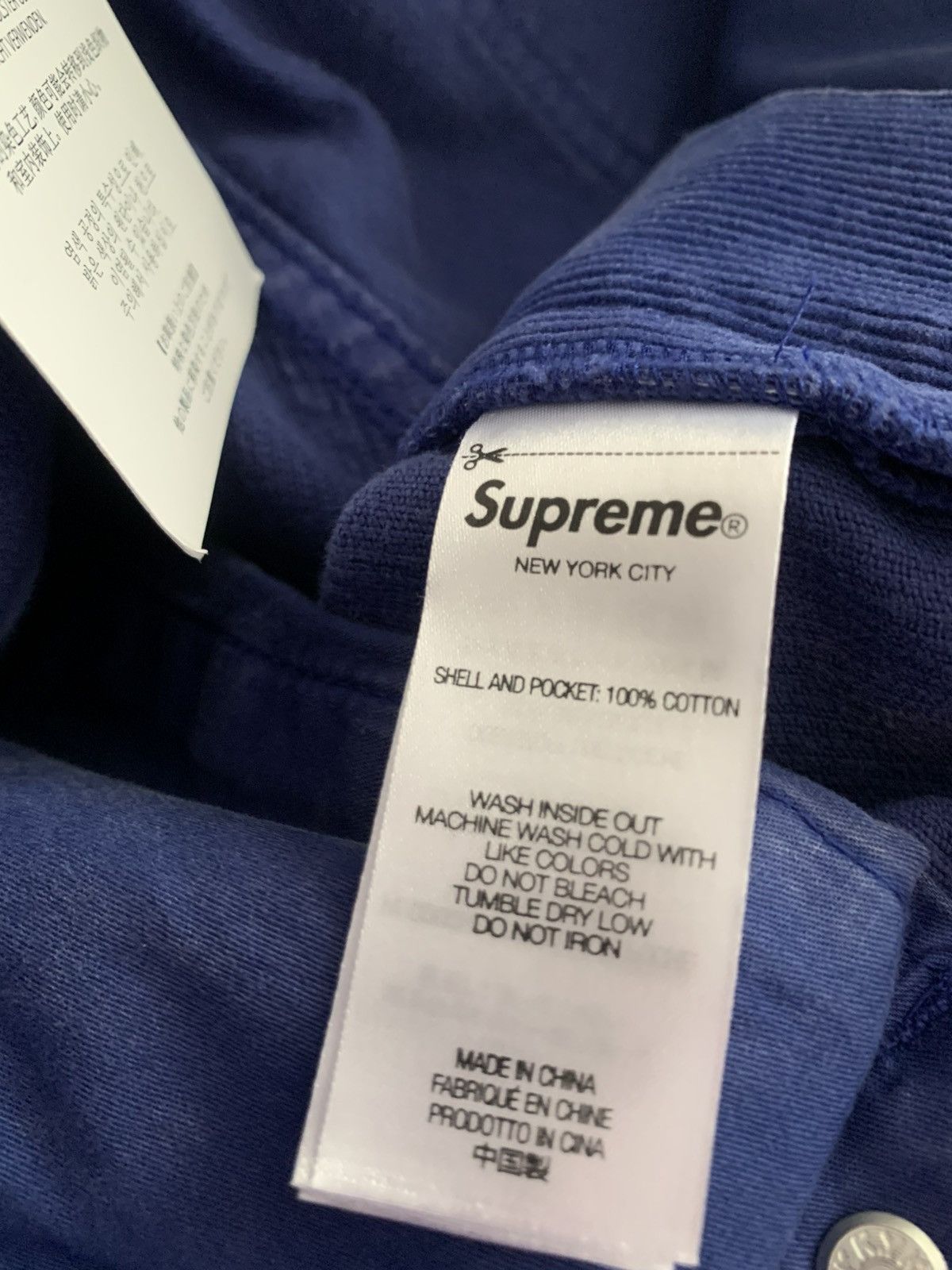 Supreme Supreme Washed Corduroy Double Knee Painter Short 34 Blue Size US 34 / EU 50 - 4 Thumbnail