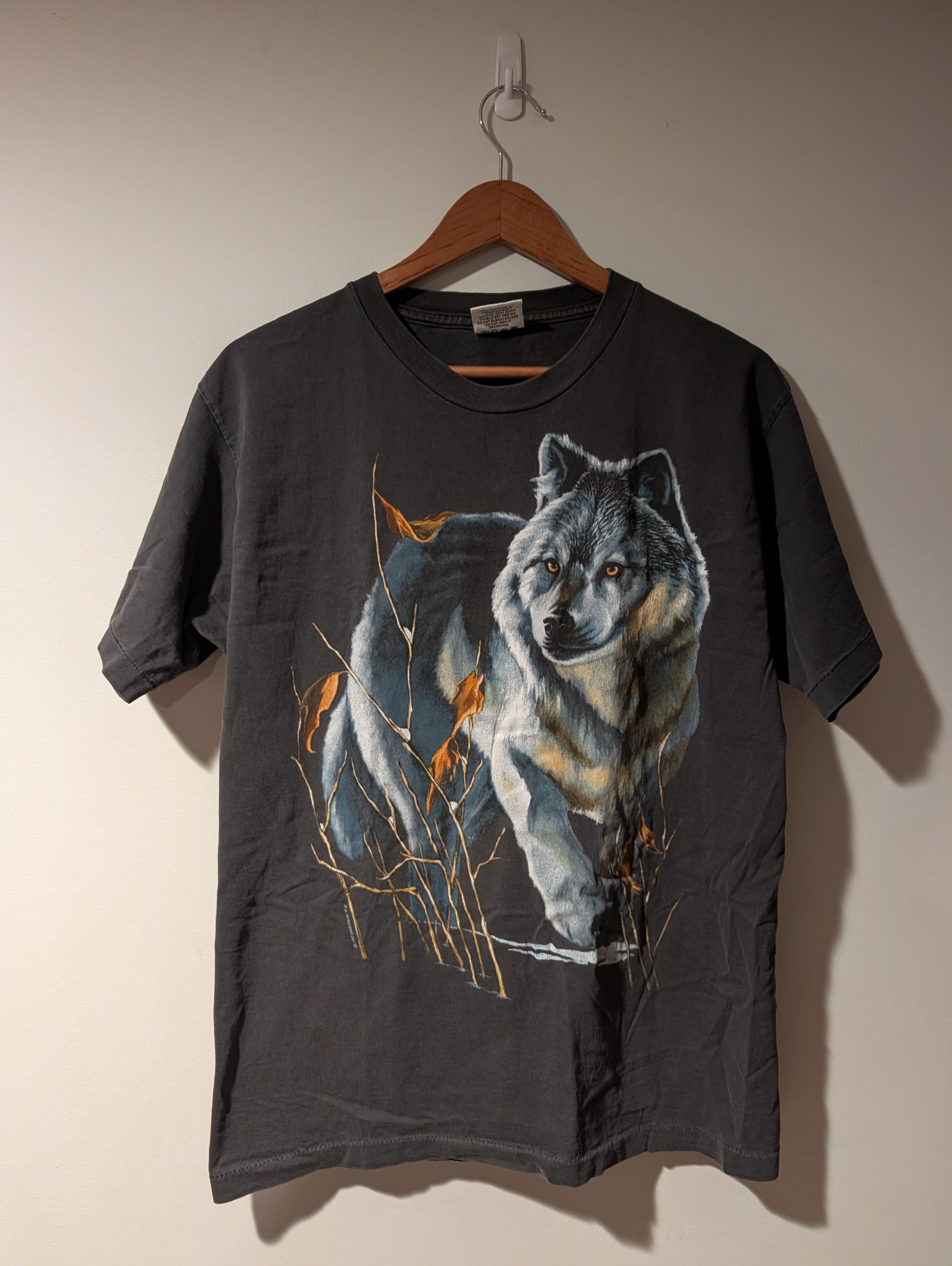 Arts & Science VTG Harlequin NG Wolf Nature Graphic T-Shirt Black Made USA Size US L / EU 52-54 / 3 - 1 Thumbnail