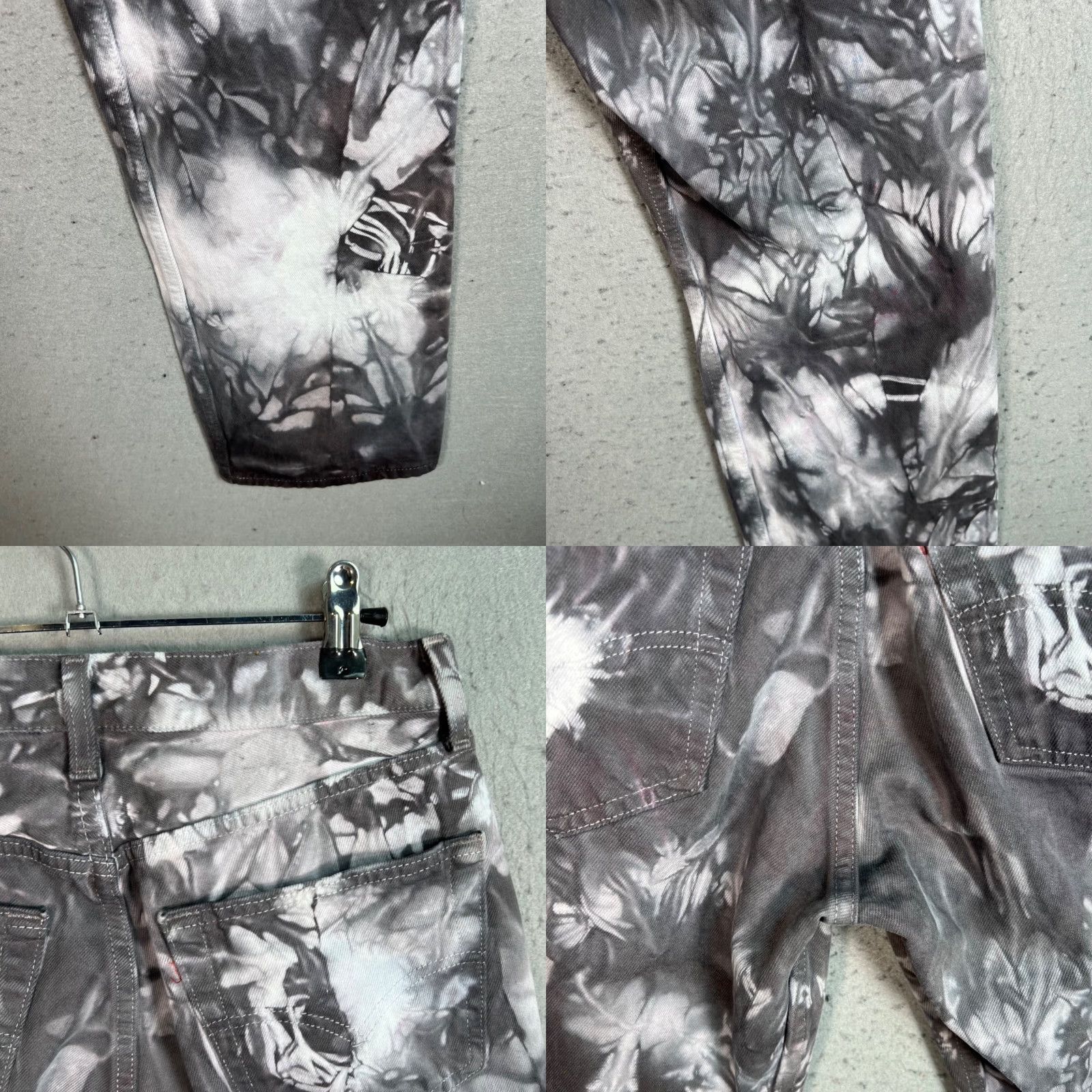 Levi's Levis Womens Size 28 x 30 Tie-Dye Distressed Gray Jeans 100% Cotton Button-Fly Size 28" / US 6 / IT 42 - 10 Thumbnail