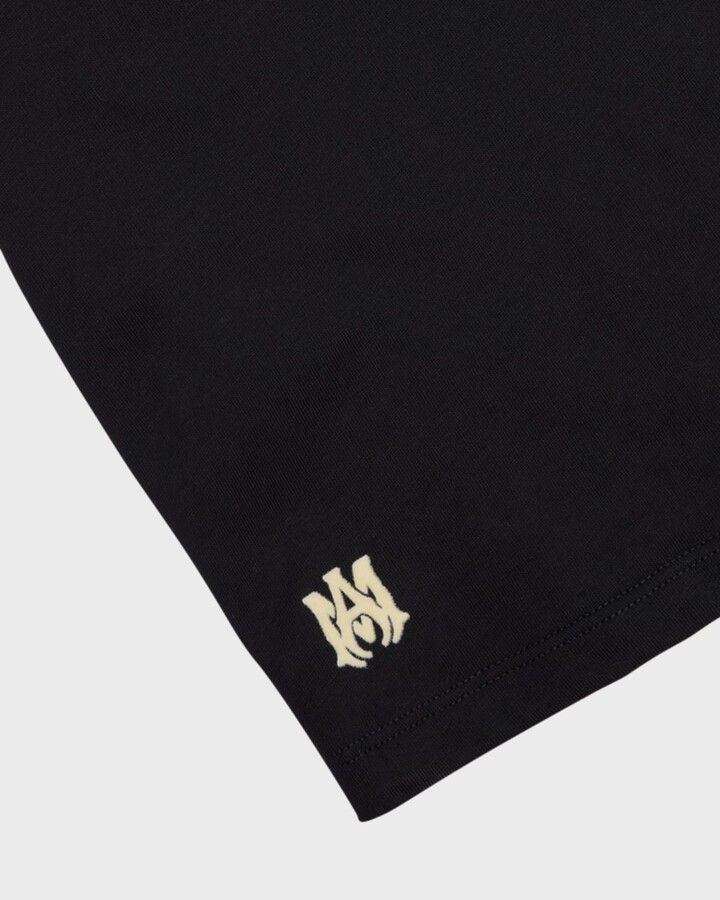 Amiri o1w1db11224 KIDS Asymmetrical Logo-Print T-Shirt in Black Size US XXS / EU 40 - 3 Thumbnail