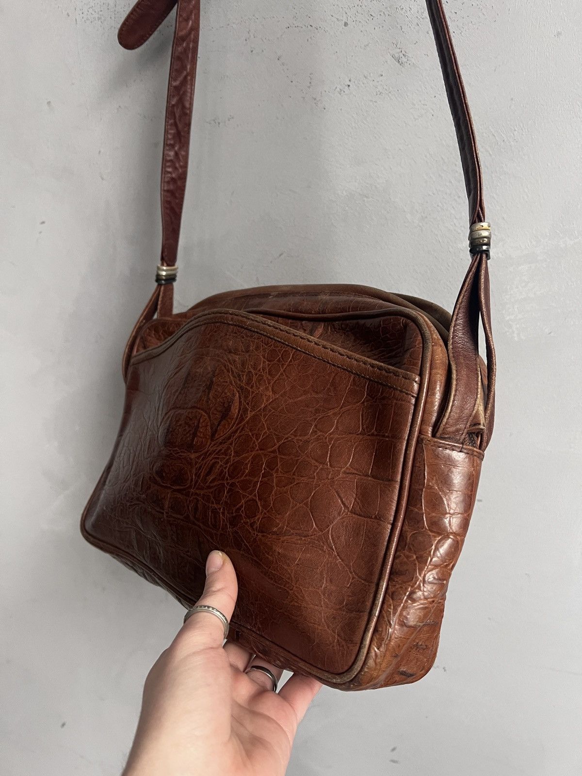 KMRii Rare kmrii style crocodile leather messenger bag hype y2k Size ONE SIZE - 4 Thumbnail