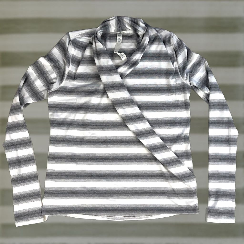 Lululemon Women's Lululemon Iconic Wrap Long Sleeve Striped Lightweight Sz 4 Size S / US 4 / IT 40 - 1 Thumbnail