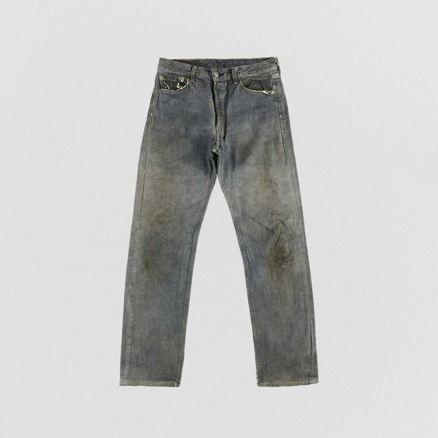 image of 90's Levis 501 Distress Jeans-Jm2434 in Grey, Men's (Size 30)