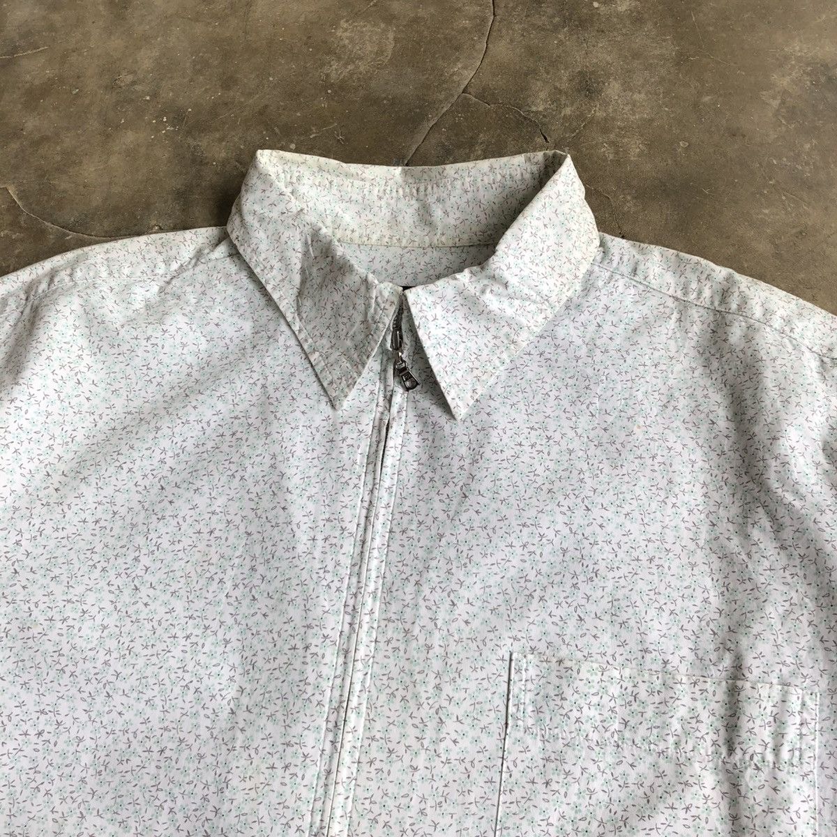 Issey Miyake 2000s Comme Ca Ism Motif Zipper Jacket White Designer Size US L / EU 52-54 / 3 - 7 Thumbnail