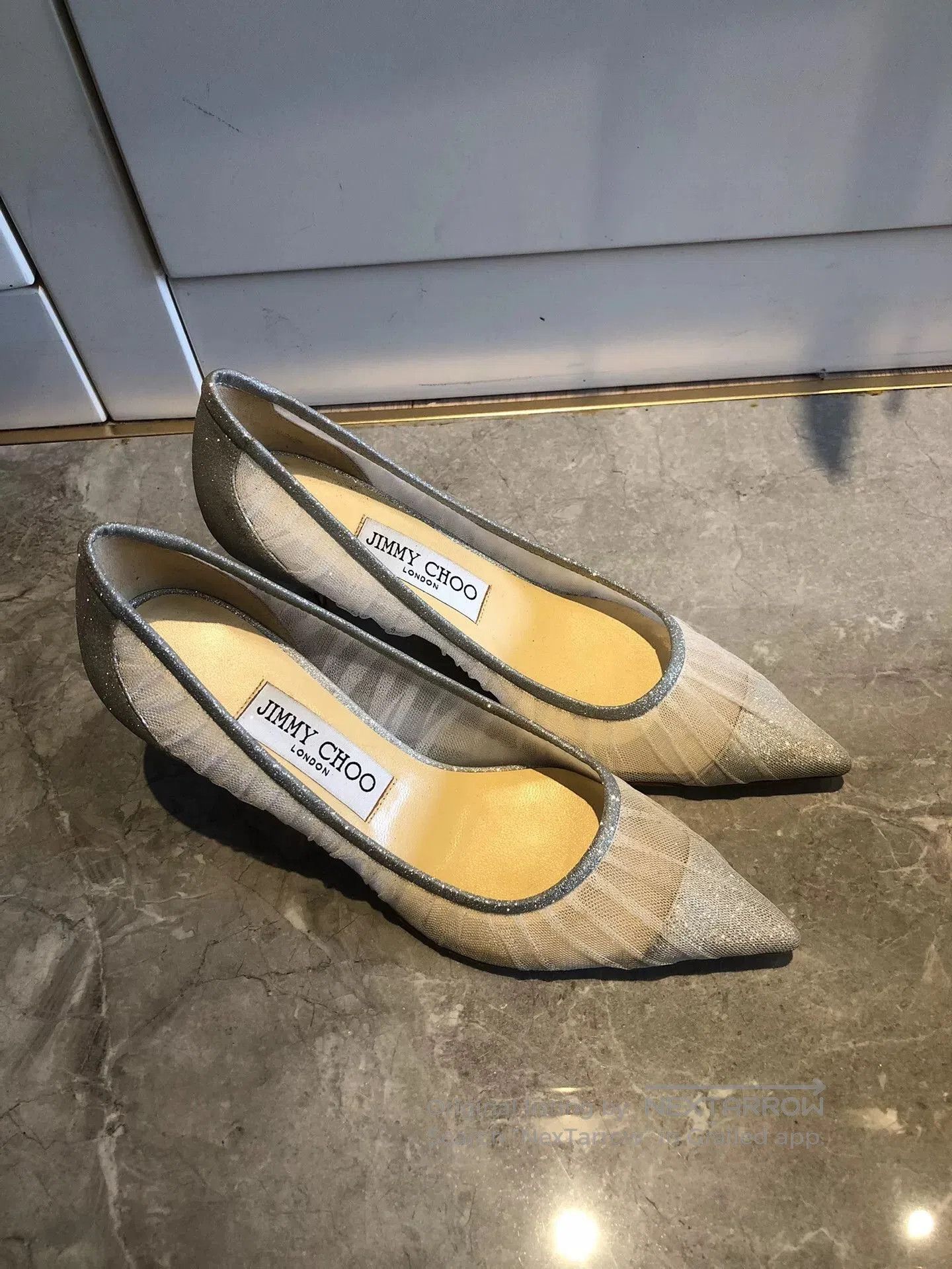 Jimmy Choo Jimmy Choo Love Women's Silver Heels. Size US 4 / IT 34 - 1 Thumbnail