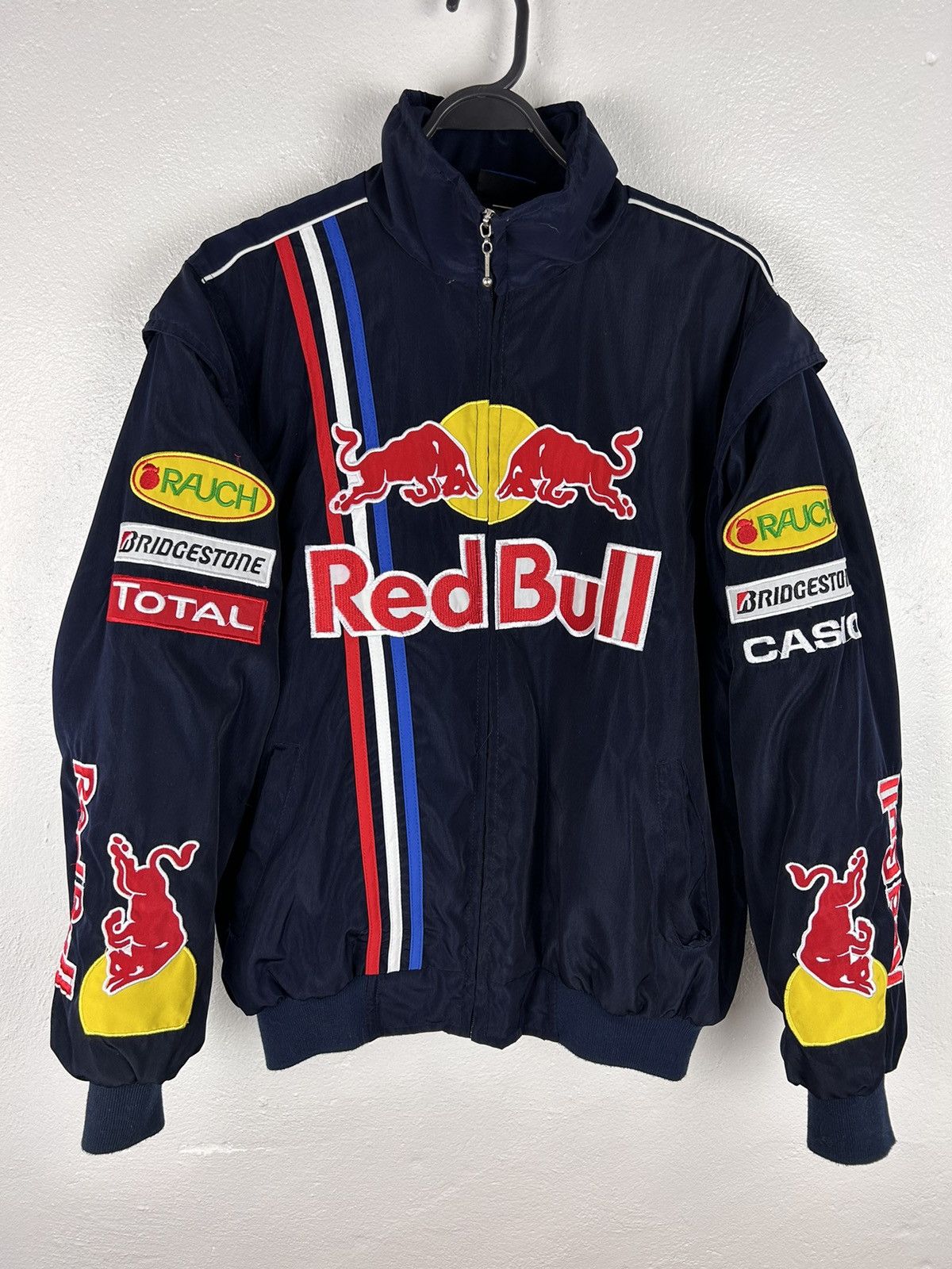 image of Formula Uno x Racing 90's Vintage Sauber Petronas Red Bull Formula 1 Racing Jacket in Blue (Size La