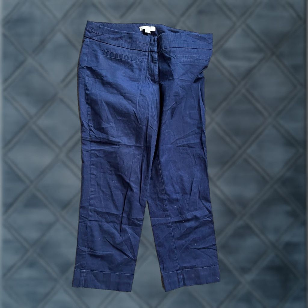 Vintage New York & Company Pants Cargo Navy Blue Cotton Size 4 Womens Straight Inseam 24" Front Flat Pockets Casual Cargo Style Regular Size 27" / US 4 / IT 40 - 1 Thumbnail